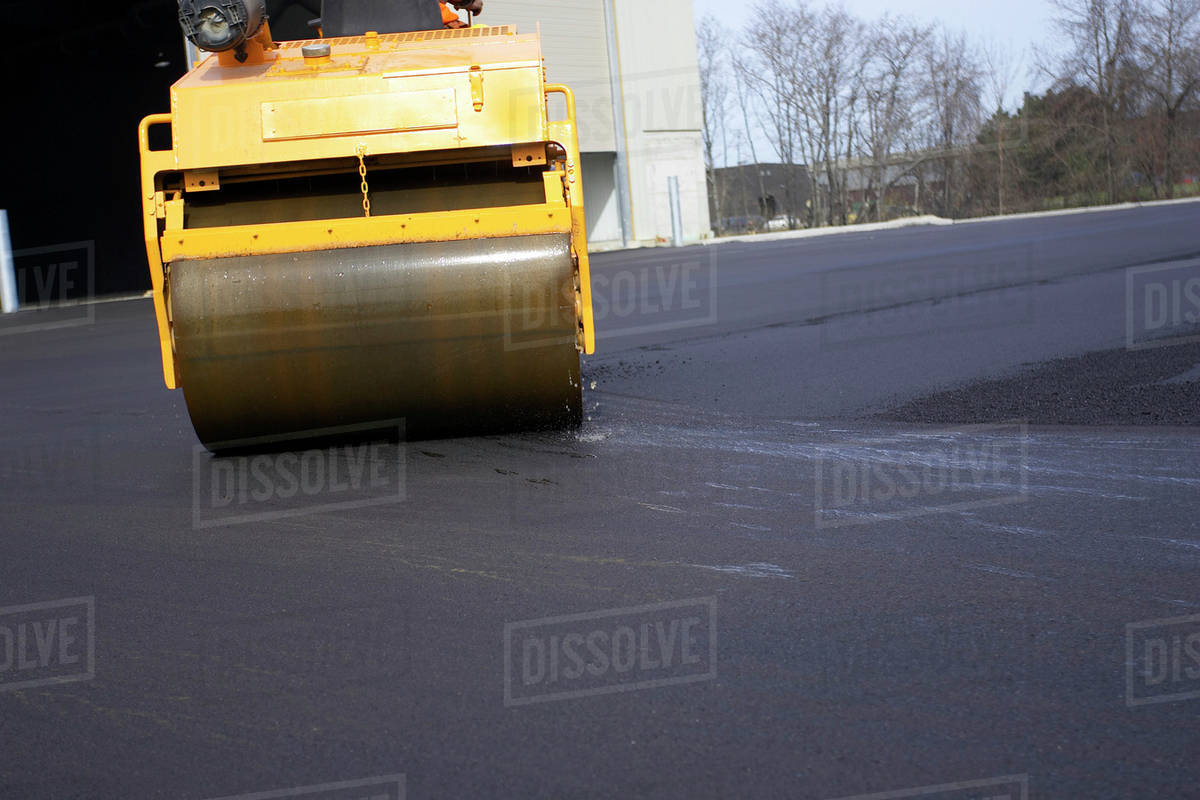 Steam Rollers Paving New Asphalt; Canada, Ontario, Hamilton