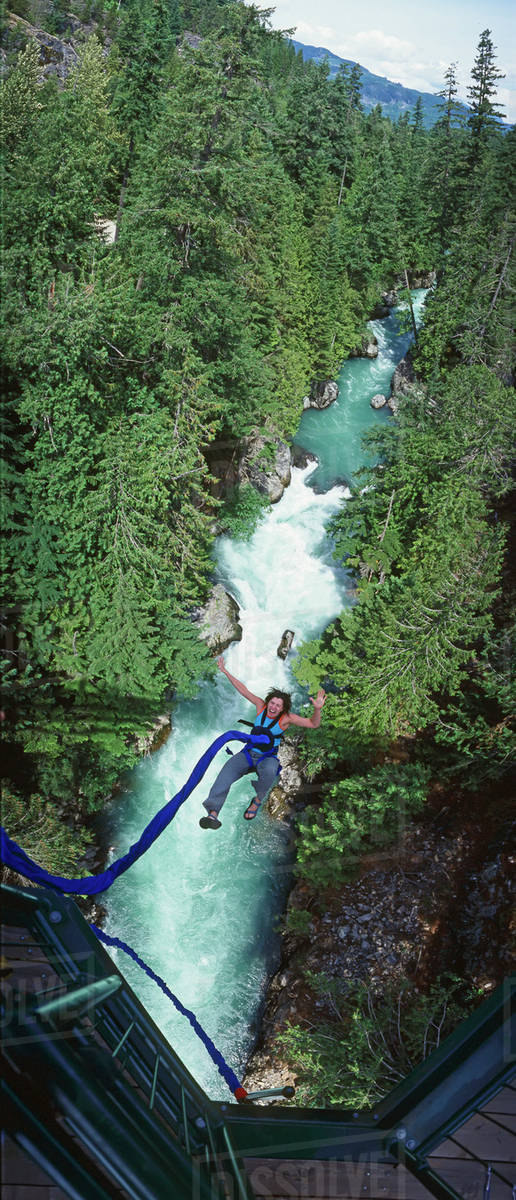 Bungee Jumping, Whistler, Bc, Canada Stock Photo Dissolve