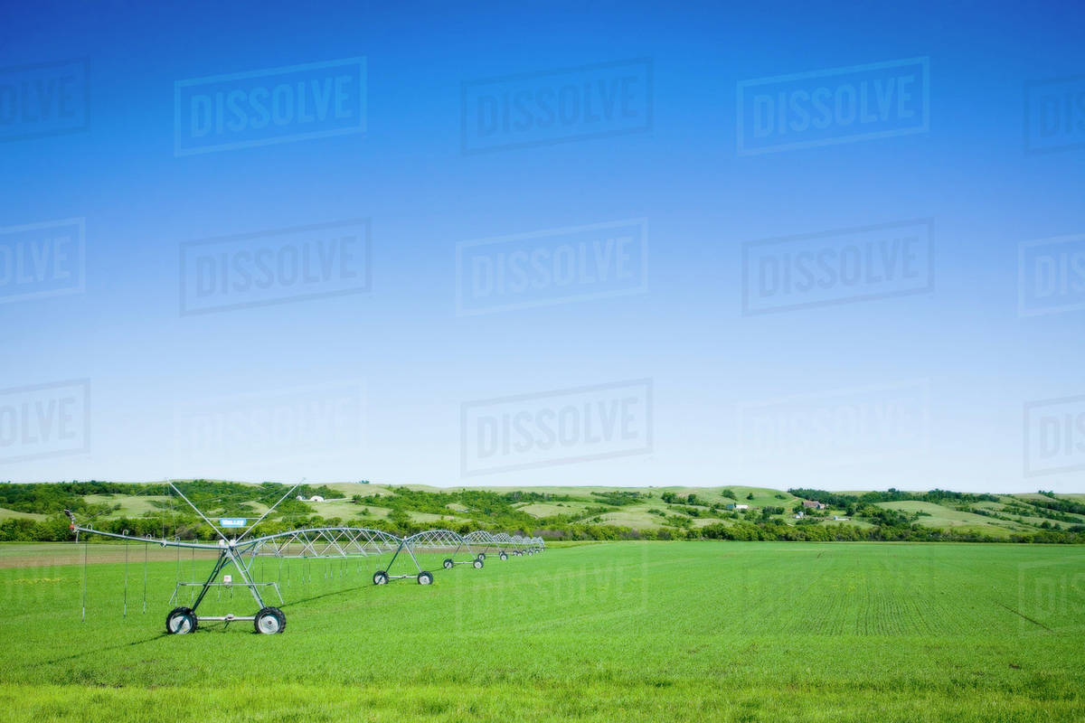 Irrigation, Lumsden, Saskatchewan, Canada Stock Photo Dissolve