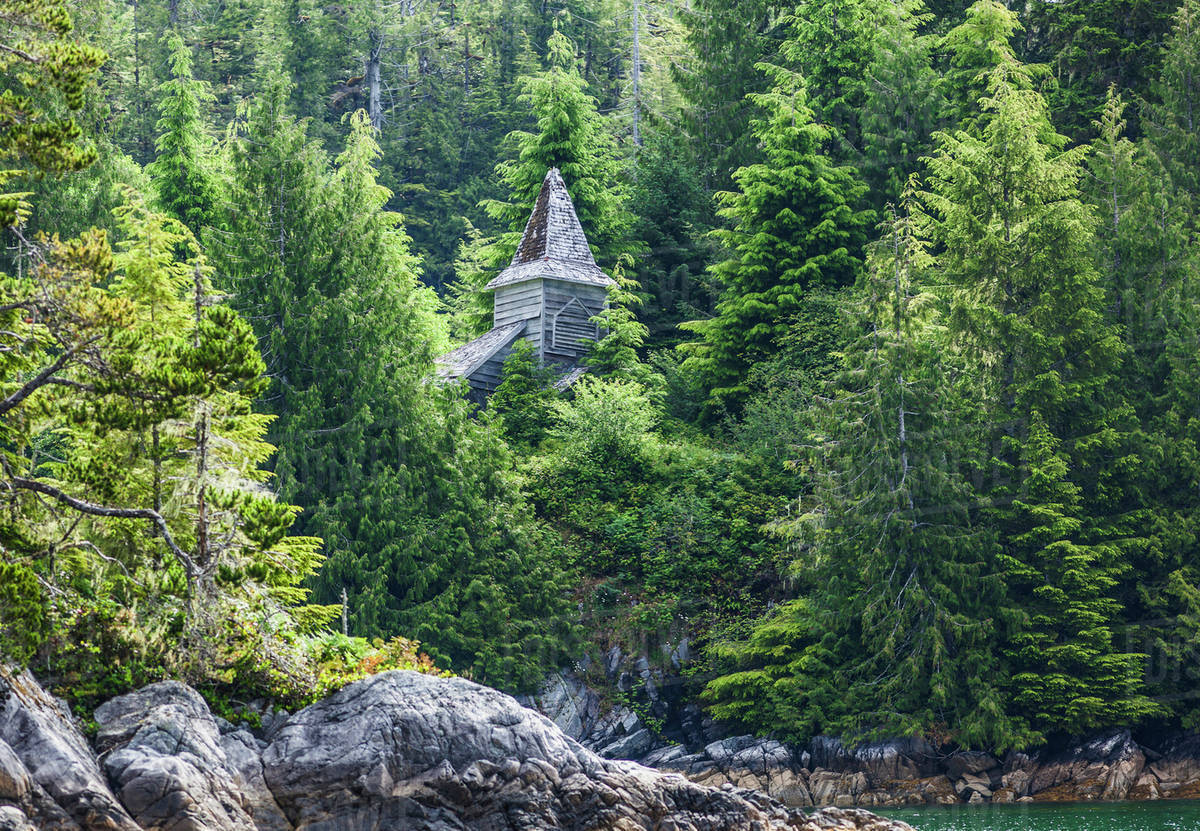 An Abandoned Wood Church Surrounded By Nature In Queens Cove In