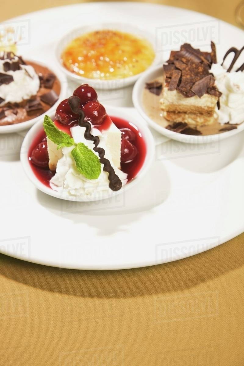 Edmonton, Alberta, Canada; A Variety Of Desserts On A Plate Stock