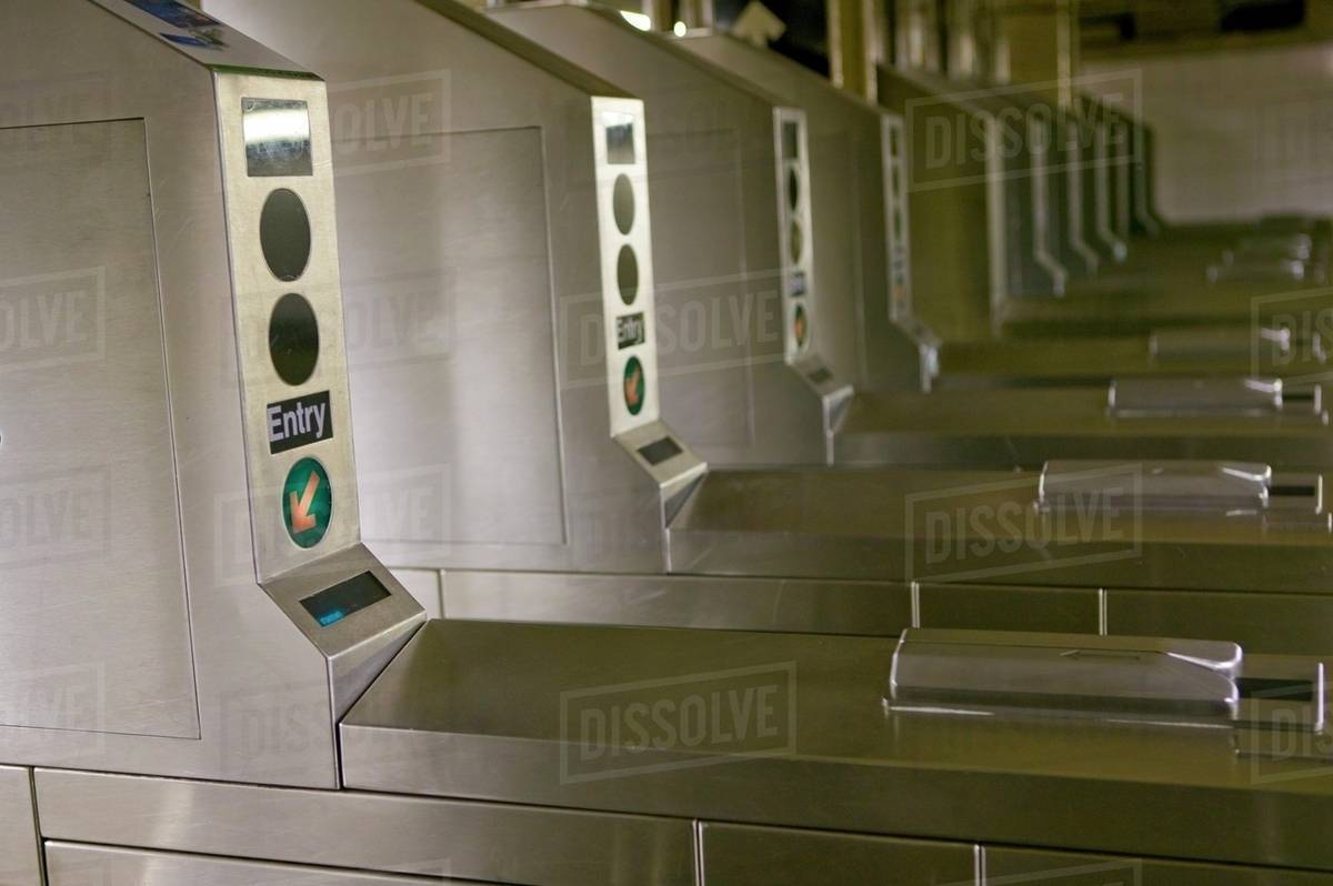 Subway Turnstiles, New York, Usa Stock Photo Dissolve