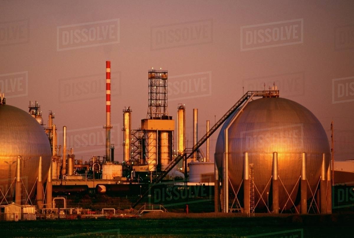 Oil Refinery, Edmonton, Alberta, Canada Stock Photo Dissolve