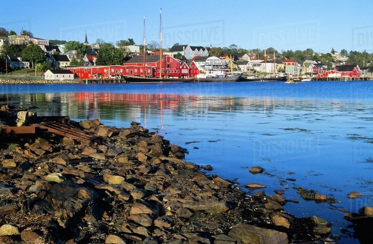 Historic Lunenburg Waterfront, Lunenburg, Nova Scotia, Canada Stock
