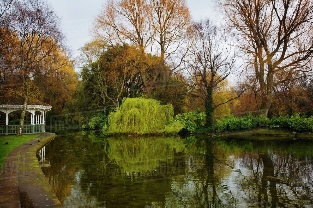 Gazebo By The Water, Dublin, Ireland Stock Photo Dissolve