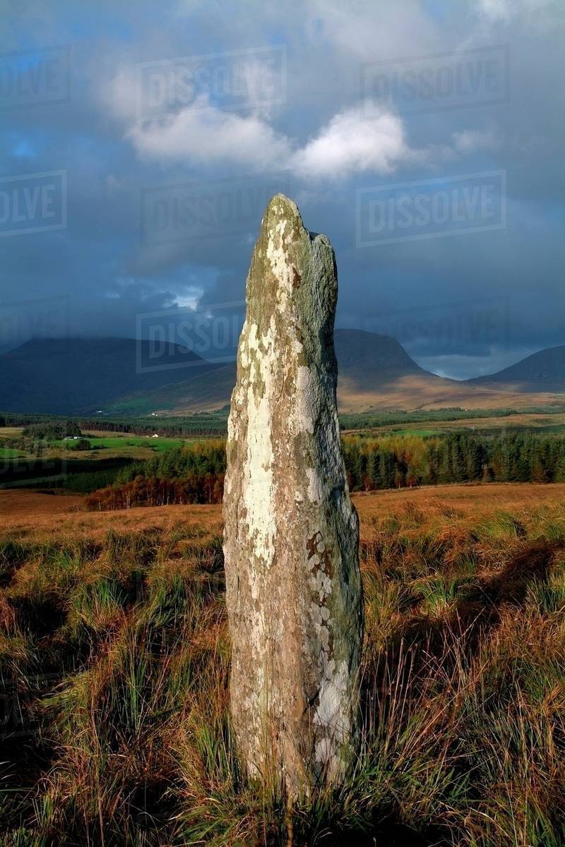 Blackwater, County Kerry, Ireland, Standing Stone Near Kenmare Stock