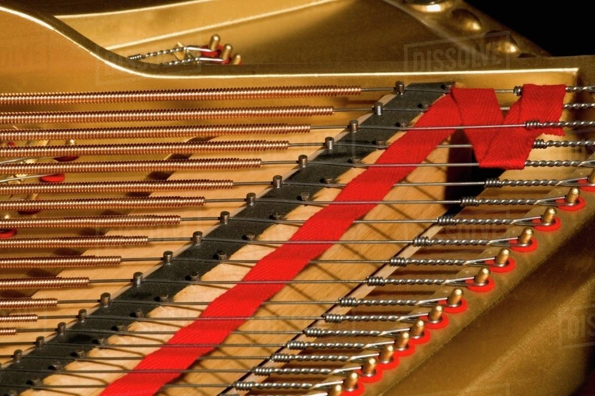Close Up Of Piano Strings Stock Photo Dissolve