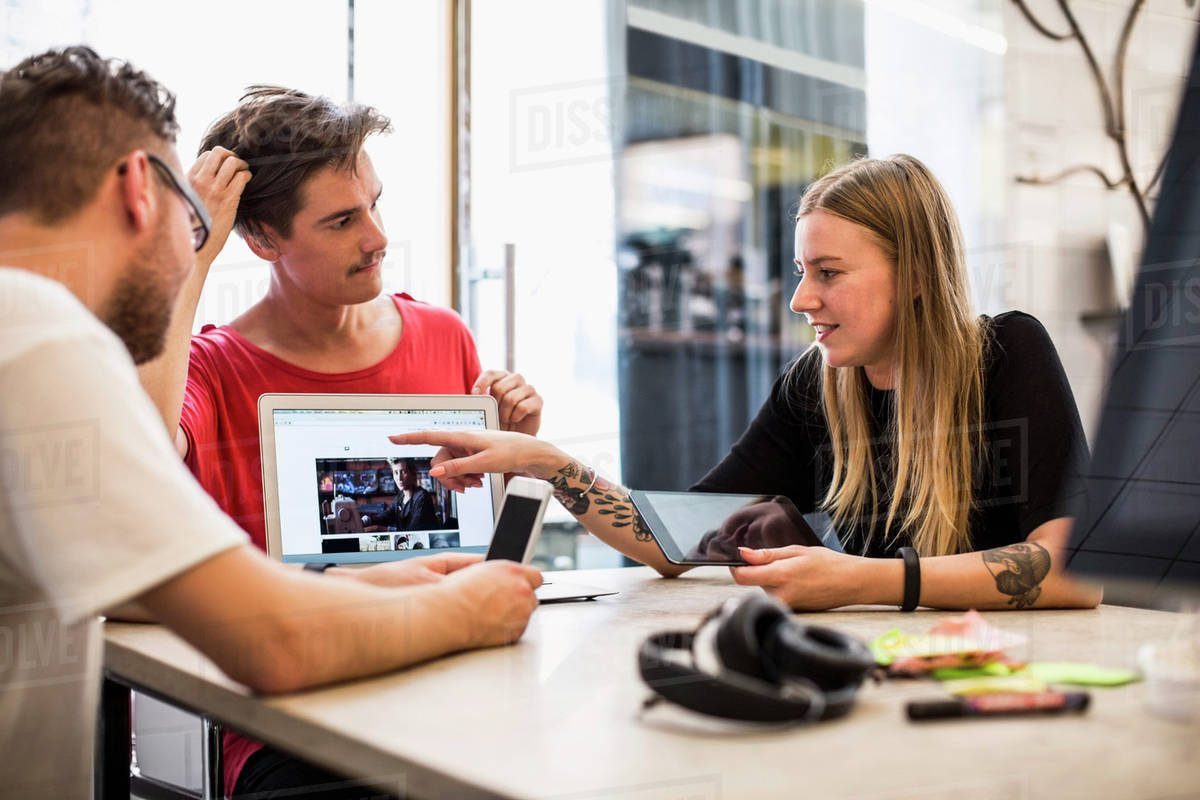 New business team working together in creative office Royalty-free stock photo