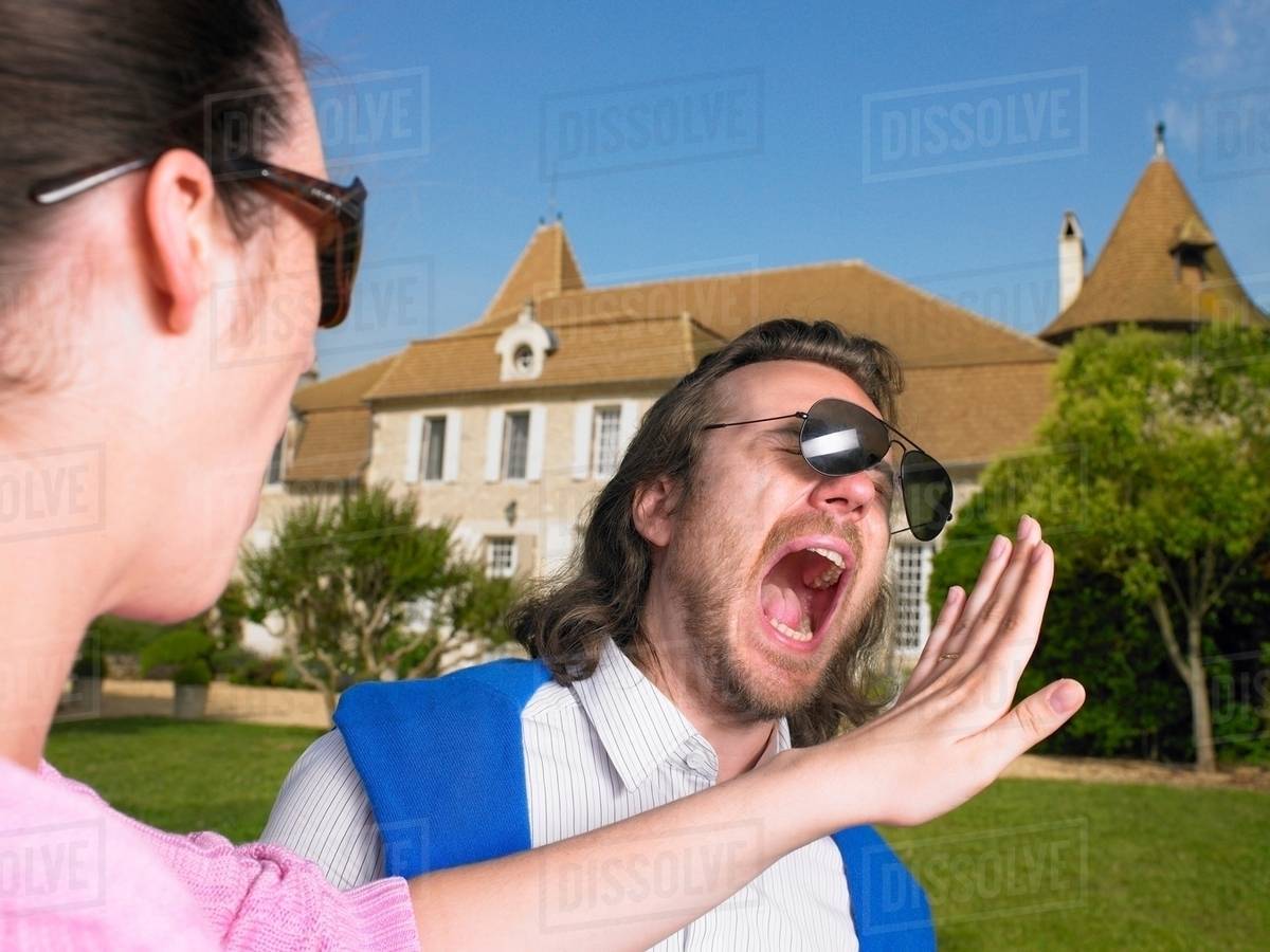 Woman slapping man Stock Photo Dissolve