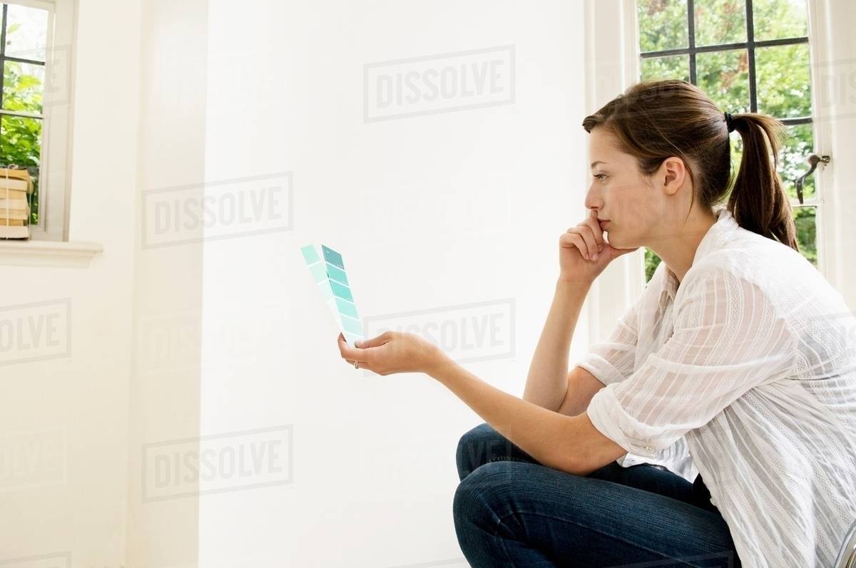 A female looking color paint swabs Stock Photo Dissolve