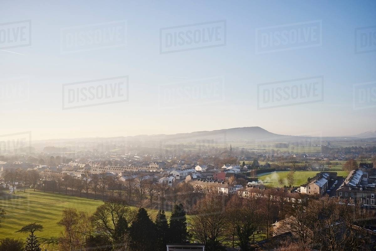 Elevated view of town, Clitheroe, Lancashire, UK - Royalty-free Stock ...