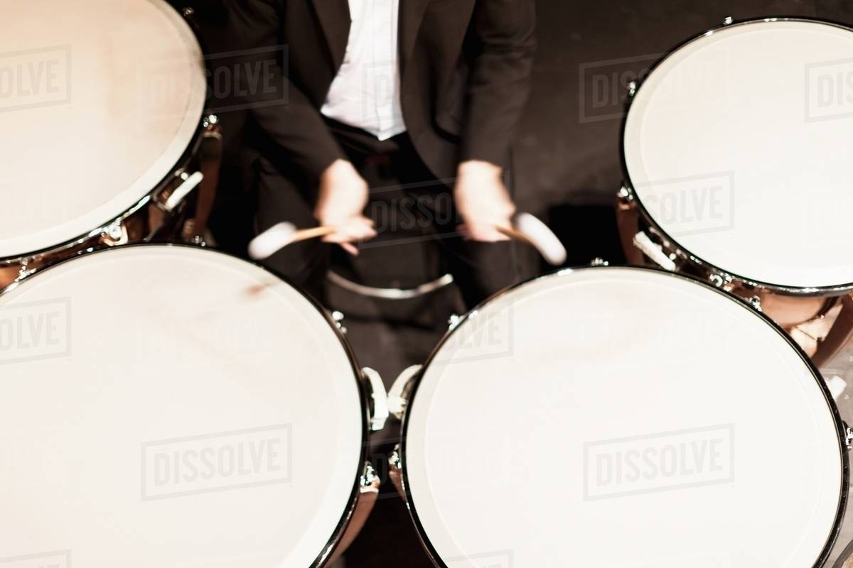 Timpani player in orchestra Stock Photo Dissolve