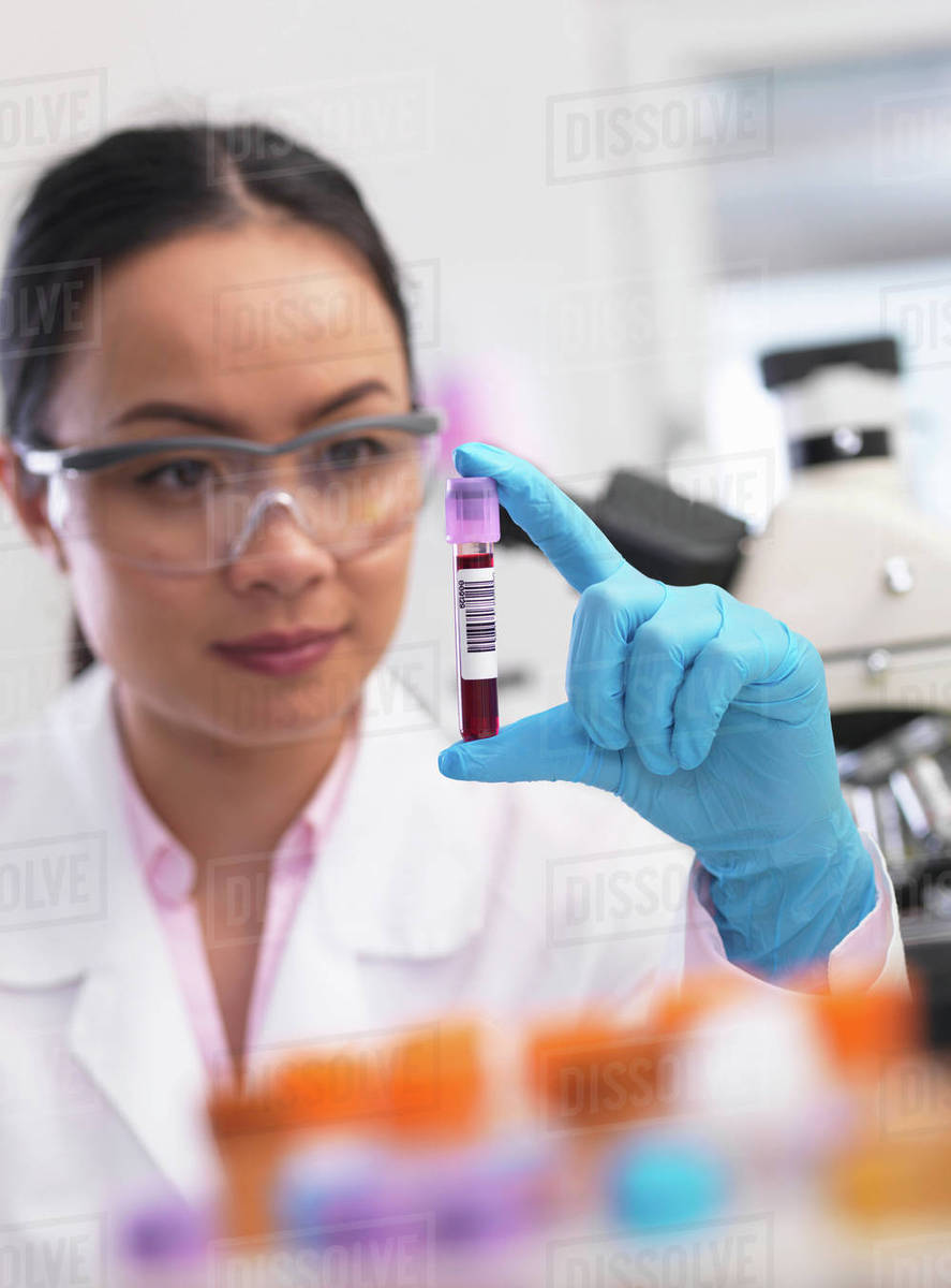Scientist preparing clinical samples for medical testing in a laboratory Stock Photo Dissolve