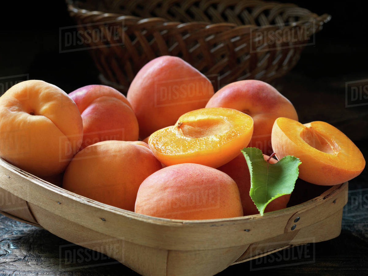 Fresh organic fruit, king apricots Stock Photo Dissolve