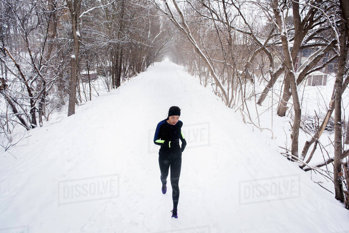 runner in snow