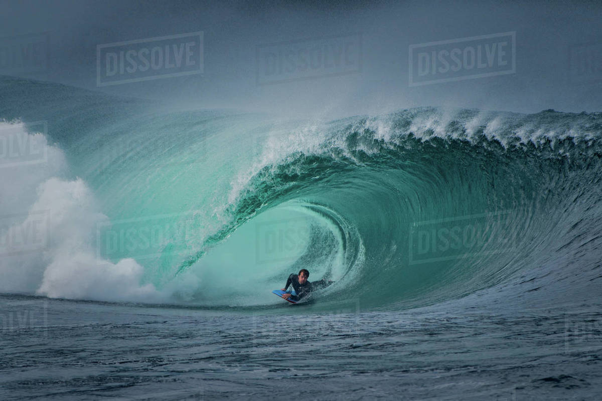 Riley's wave, bodyboarding, Doolin, Clare, Ireland Stock Photo Dissolve