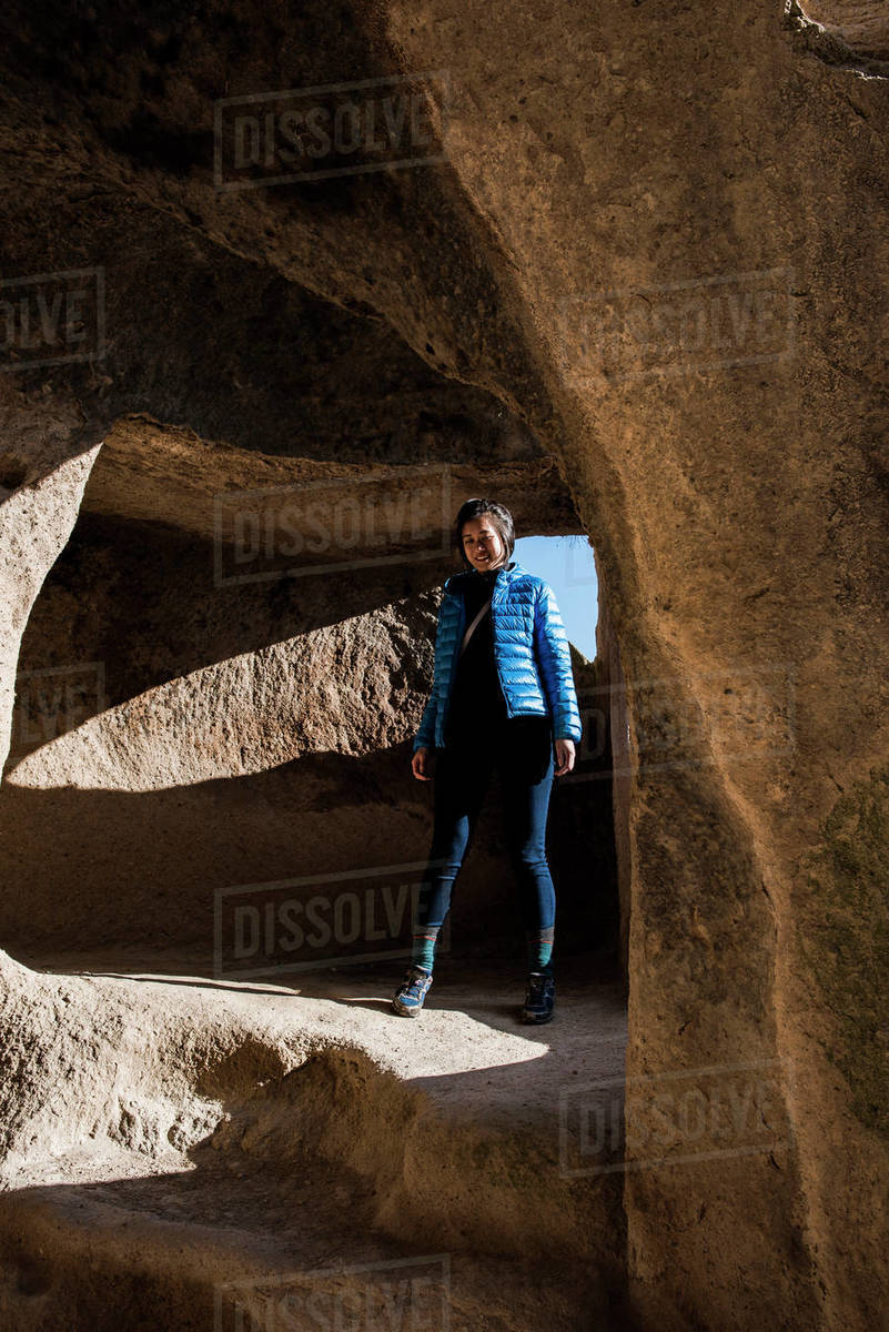 Woman exploring Selime Monastery, Göreme, Cappadocia, Nevsehir, Turkey Royalty-free stock photo