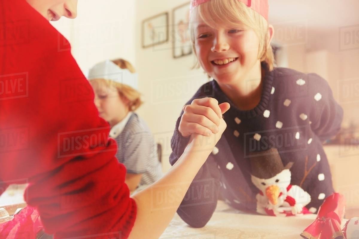 Children armwrestling Stock Photo Dissolve