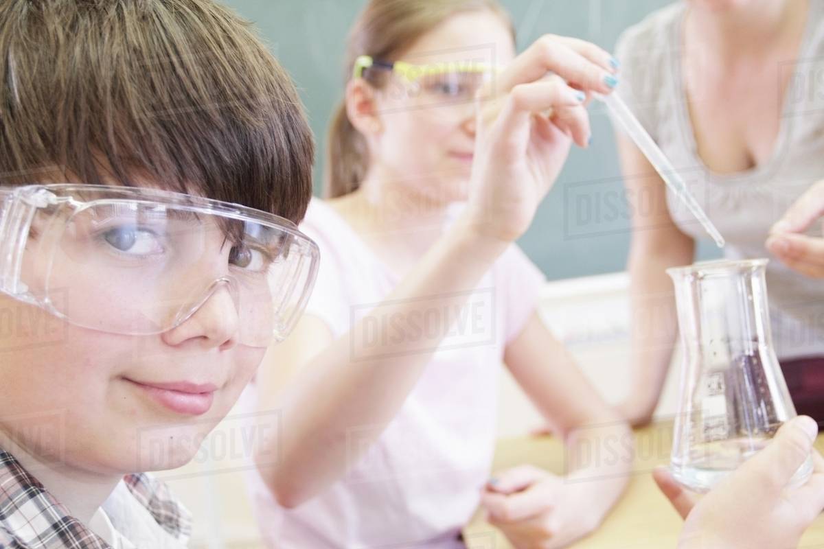 Students working with lab equipment Stock Photo Dissolve