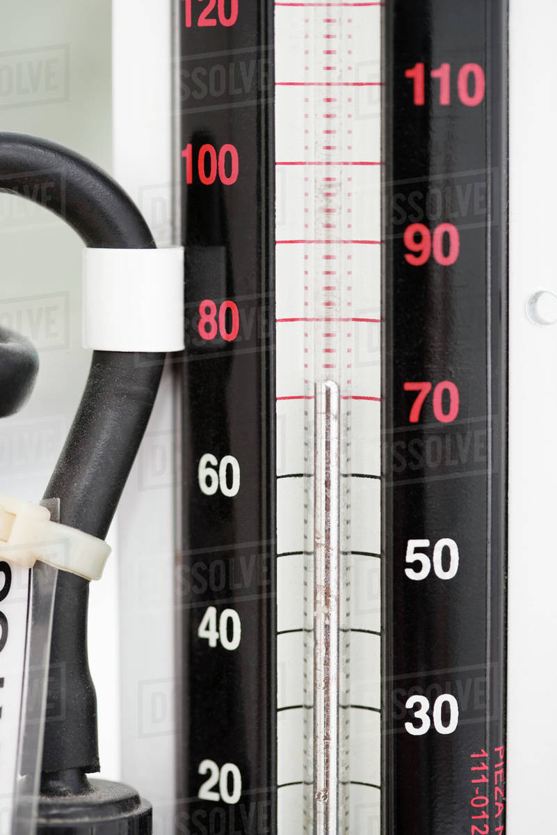 Blood pressure gauge, closeup Stock Photo Dissolve