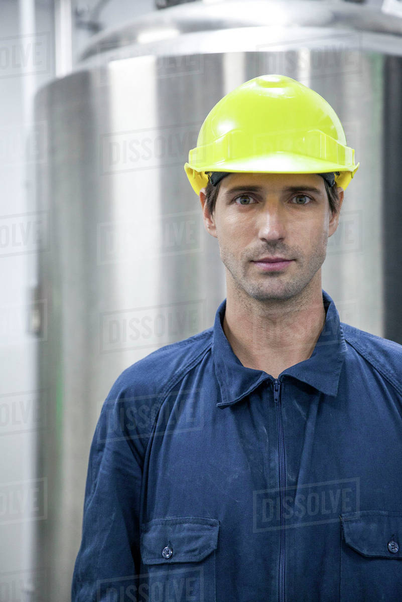 Bluecollar worker, portrait Stock Photo Dissolve