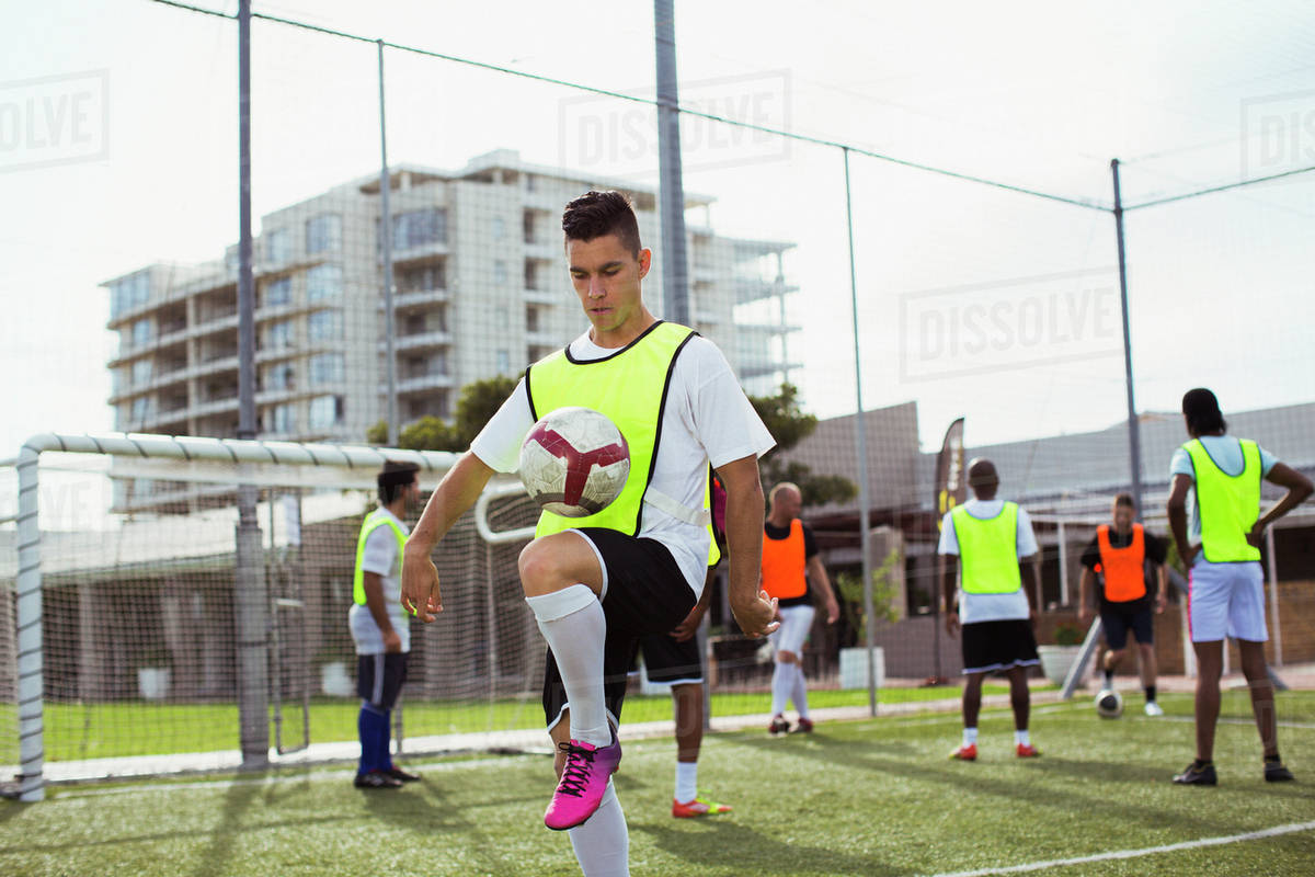 Soccer player training on field Stock Photo Dissolve
