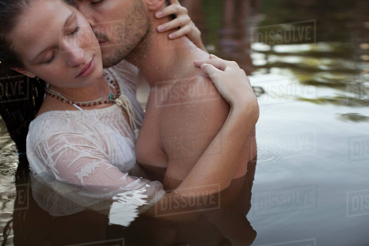 Sensual Couple Kissing In Lake Sensual Couple Kissing In Lake